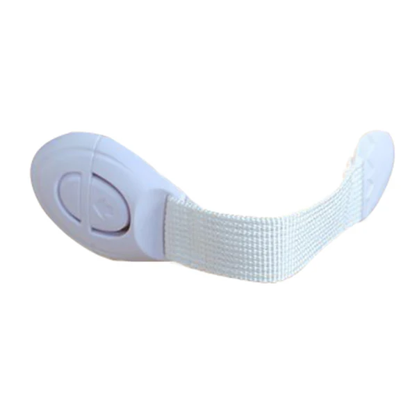 

6Pcs Multifunctional Child Safety Locks White ABS Plastic PP Ribbon DIY Cuttable Adhesive Latches for Home Safety