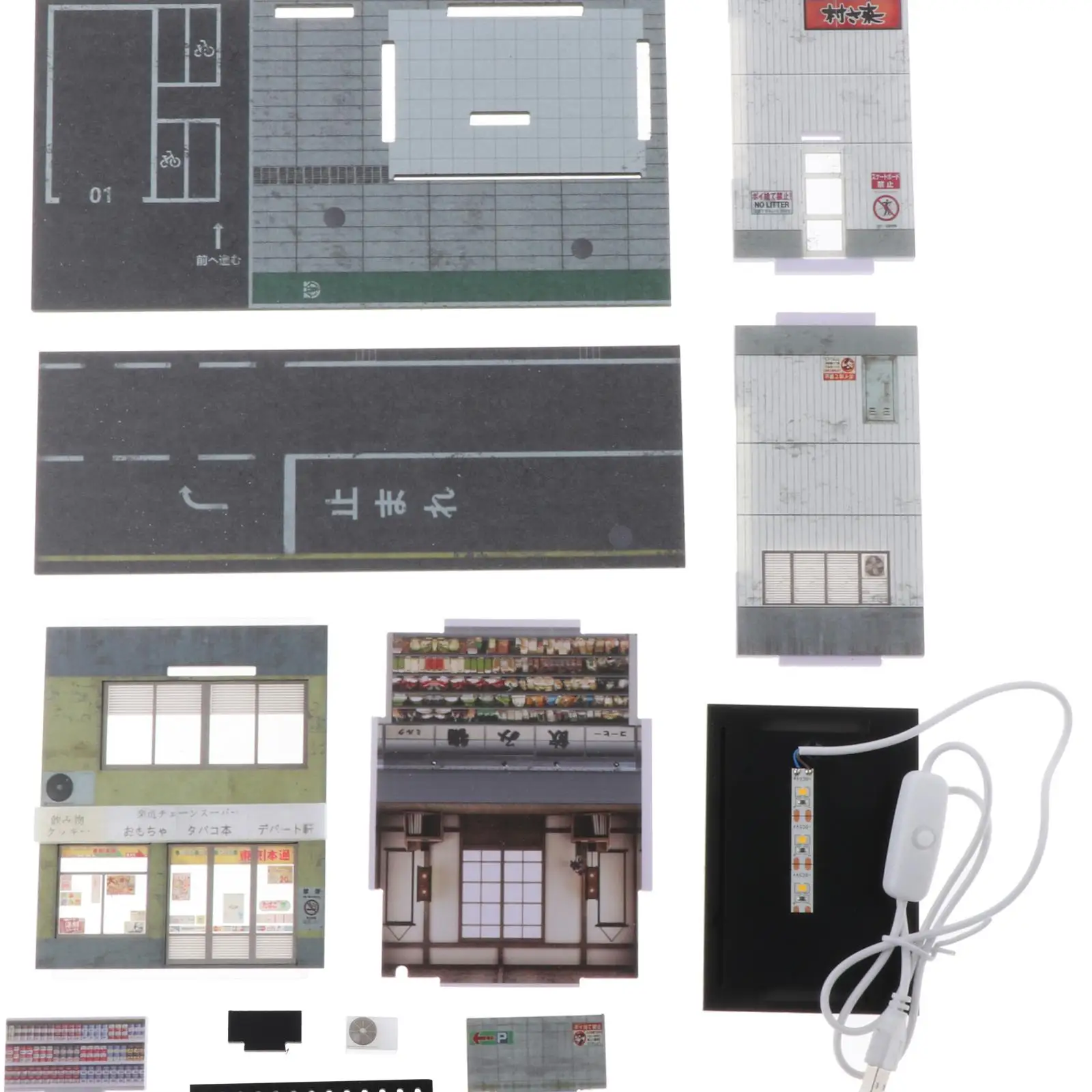 1/64 Two Story Store Parking Lot Display for Layout Desktop Action Figures