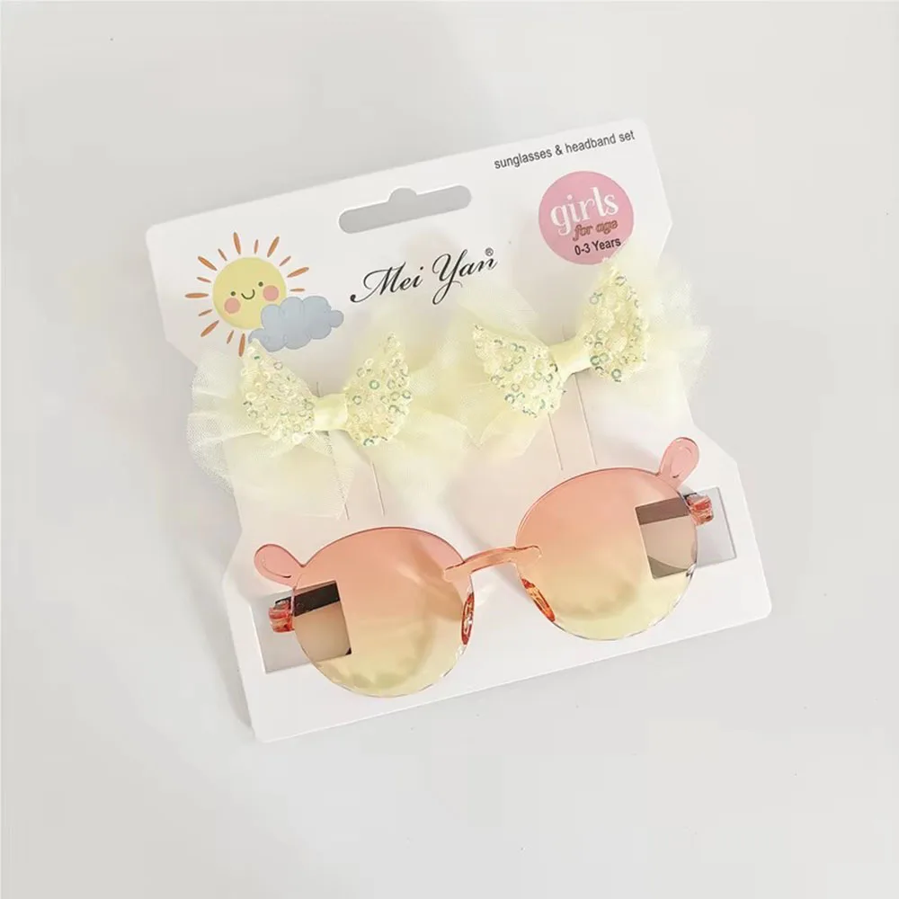 

BABY BOWS Butterfly Hairclip Set for Kids Lovely Glasses Accessories Fashion Party Girls Dress Hairpins Headband Gift Set