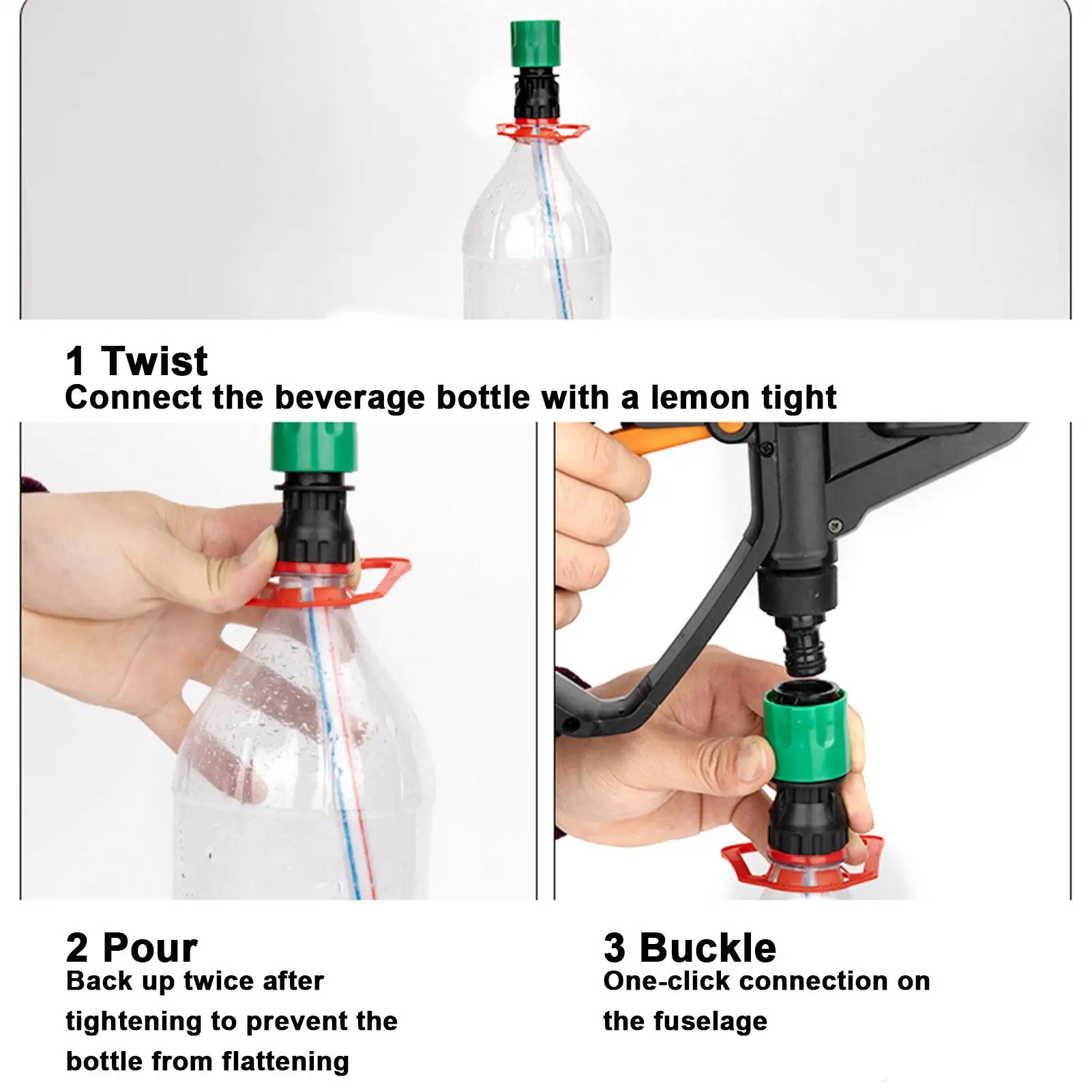 DIY Pressure Washer Hose Adapter Converts Soda Bottle to Water Tank  Extension Hose for Cordless Outdoor Washer