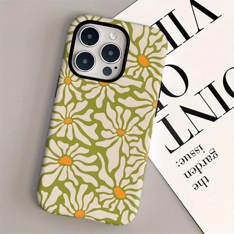 Cute Daisy Phone Case for Samsung Galaxy S20 S23 S24 S25 S26 FE Plus Ultra Edge 4G 5G Luxury Double-layer Back Cover