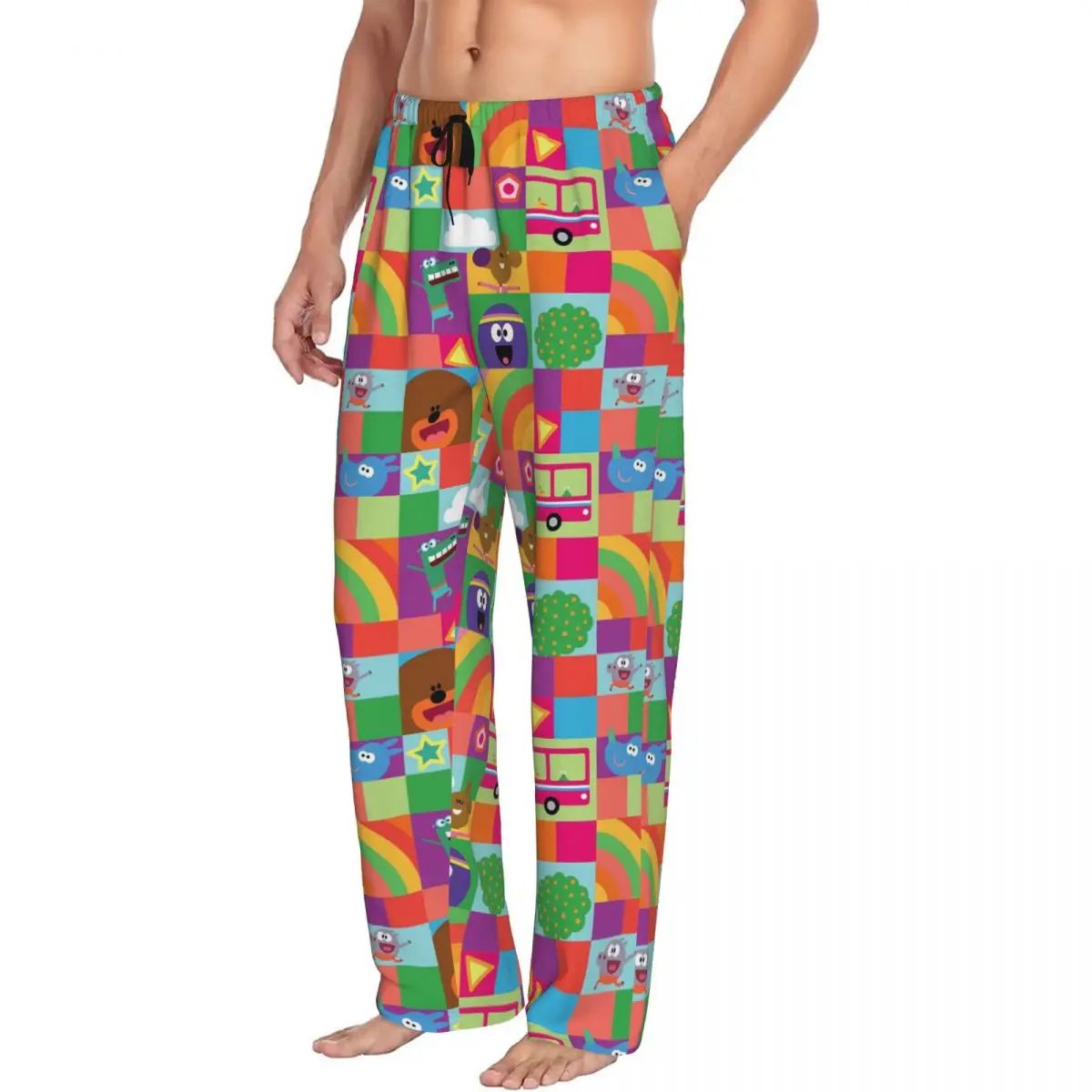 

Custom Hey Duggee Teenage Men Pajama Pants Lounge Sleep Sleepwear Bottoms with Pockets