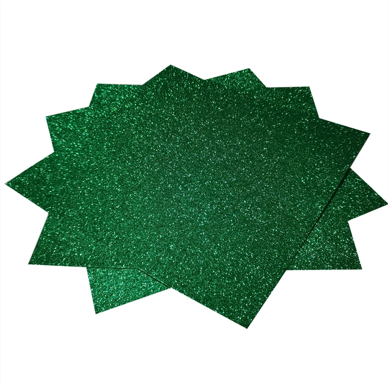 Cardstock Paper Green Glitter Paper For Crafts,Cupcake Topper,Birthday And Wedding Party Decors,15 Sheets 300Gsm 12*12