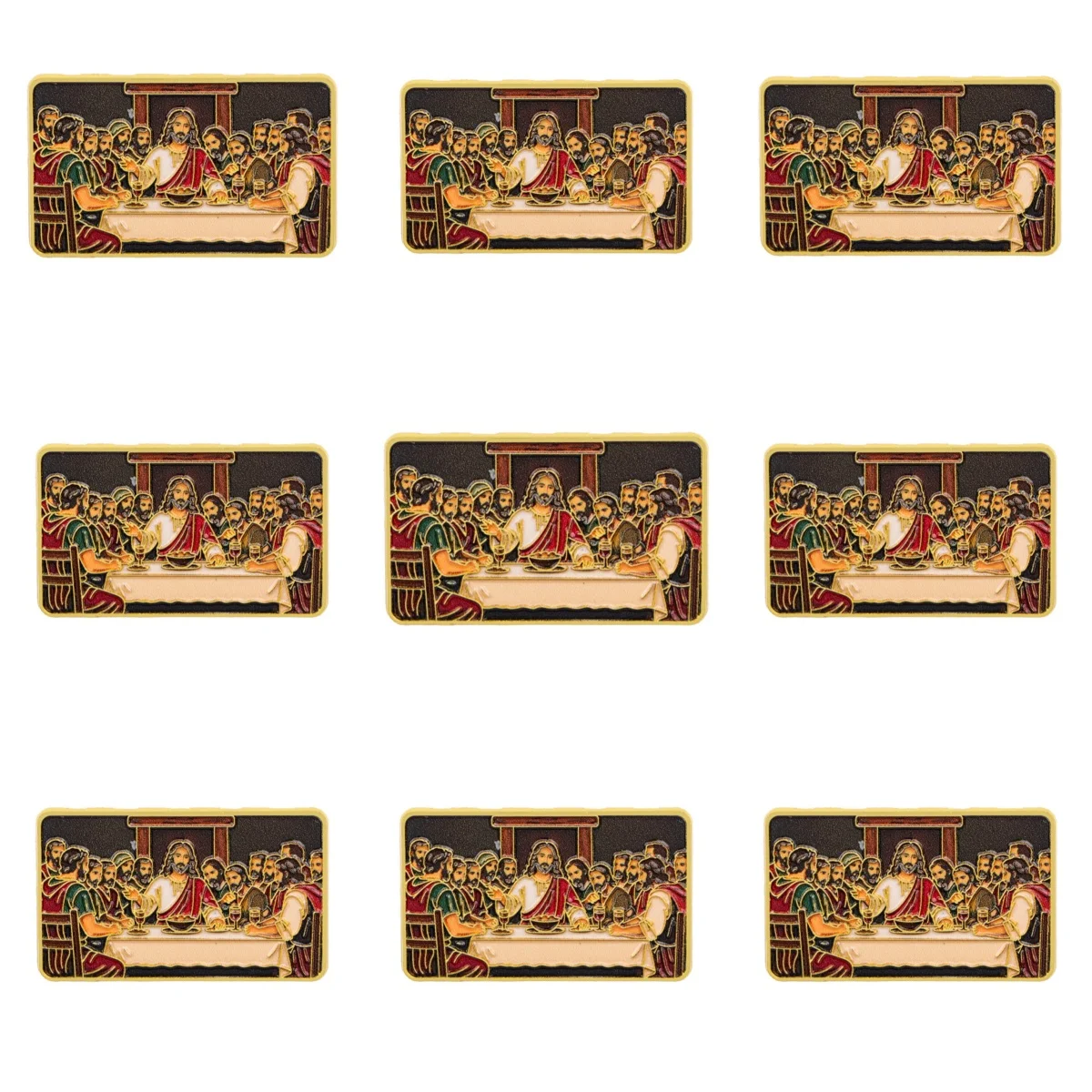 9pcs The Last Supper Religious Enamel Brooch Classic Oil‑Painting Lapel Pin Badge Clothes Backpack Faith Jewelry Accessories
