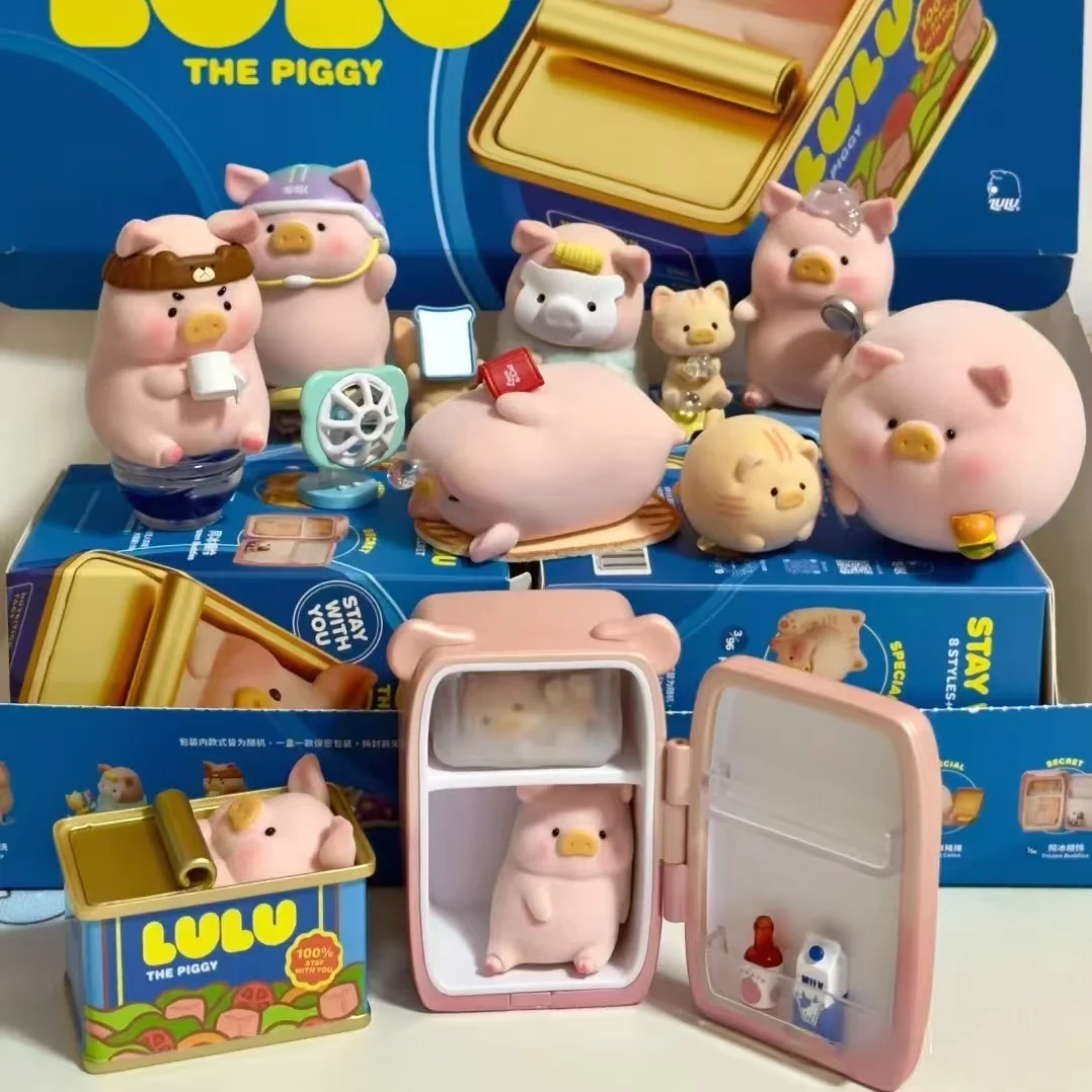 Anime Figure Doll New Lulu Pig Associated Daily Blind Box Kawaii Piggy Surprise Bag Room Ornament Collection Model Toys Kids Gi