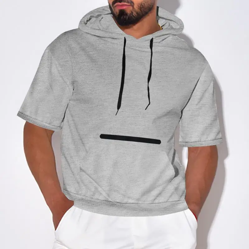 

Summer New Casual Hoodie ort Sve T-irt Men's Pure Color Home Comfort Wear Cross-Border Southeast Asia 2024 Sle