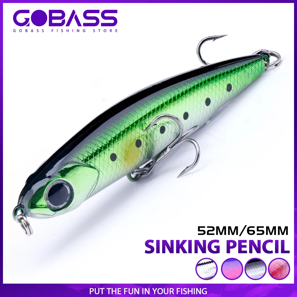 GOBASS przynęta wędkarska tonący wibrujący ołówek w formie sztyftu woblery 3,2g 8,2g przyciąganie szumów Lipless Minnow twarda przynęta sprzęt do słonej wody