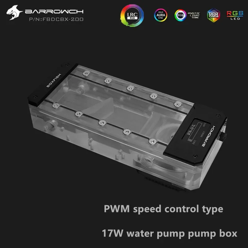 Imagem -03 - Barrow 17w Bomba de Radiador de Uma Peça Display Led Pwm tipo de Controle de Velocidade para Case de Resfriamento de Água Dissipador de Calor 150 mm 200 mm Opcional