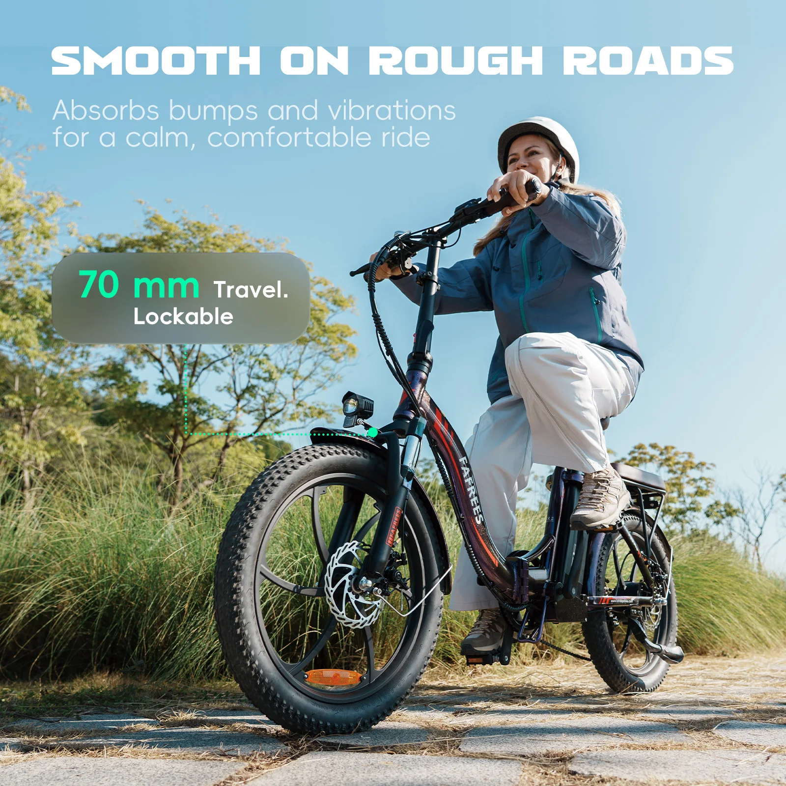 Fafrees F20 Pro E-bike mit 36V 20Ah Abnehmbarer Akku, 20x3,0 Zoll Faltbares Elektrofahrrad, 7-Gang, 25km/h und 75-100km Reichweite – Detail 9