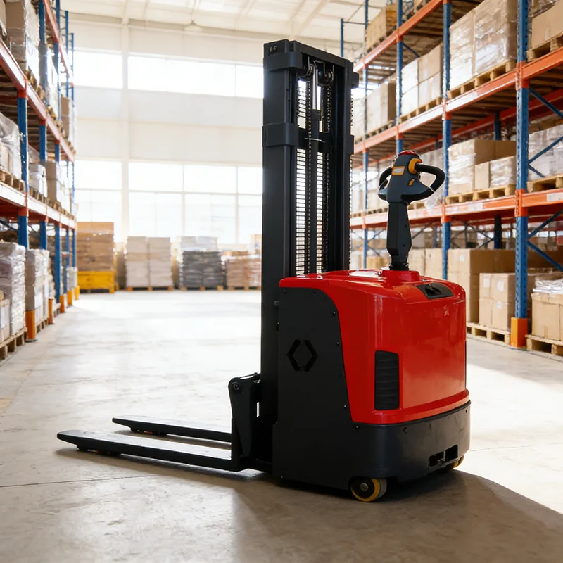 Lithium Ride On Electric Stacker 1.2 Ton with 4.2 Meter Lift and 2000 Charge Cycle Battery