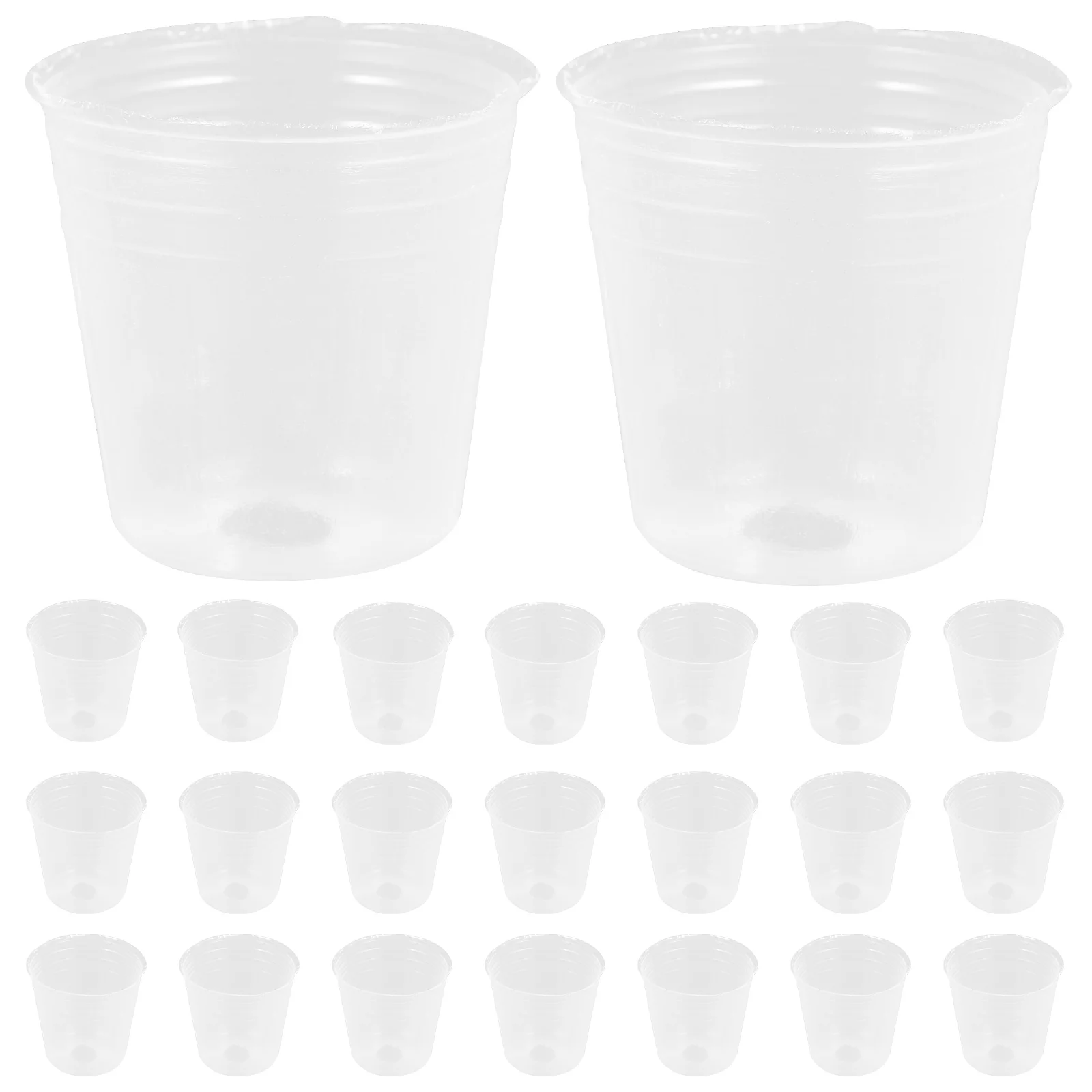 

50 Pcs Nursery Cup Plant Pots with Drainage Holes Plastic Round Transparent Pp Clear Large