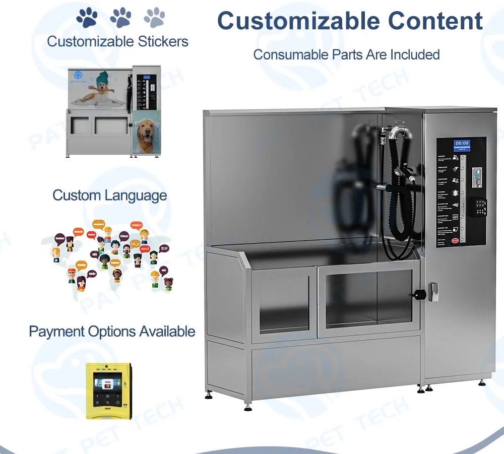 Distributore automatico self-service per lavaggio animali domestici automatizzato per una comoda esperienza di toelettatura