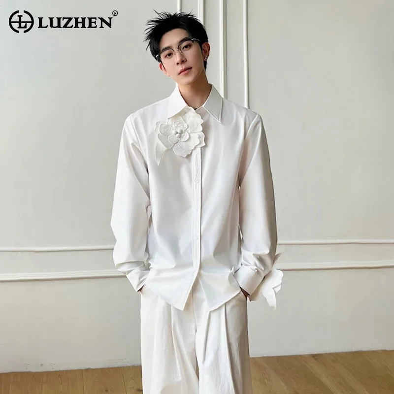LUZHEN New Three-dimensional Patchwork Elegant Long Sleeve Shirts 2026 Men's Fashion Handsome High Quality Casual Clothes JY8440