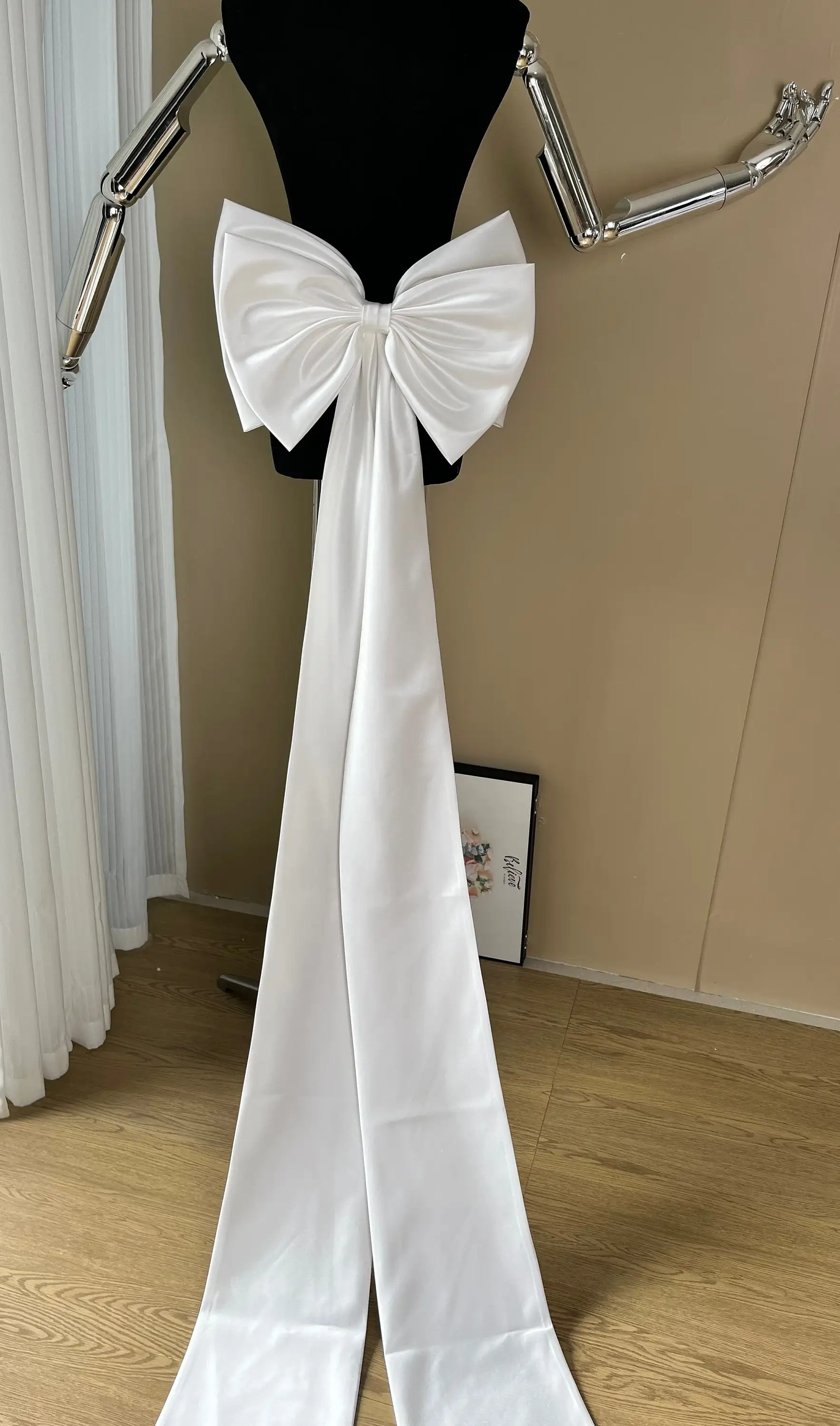 Extra-large Detachable Wedding Dress Ribbon Bridal Accessory Satin Big Bow Train Long Bridal Back Decoration For Wedding Party