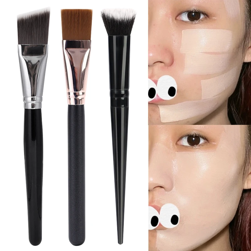 Portable Foundation Brush Professional Concealer Contouring Beveled Shaped Makeup Brush for Women Face Foundation Beauty Tools