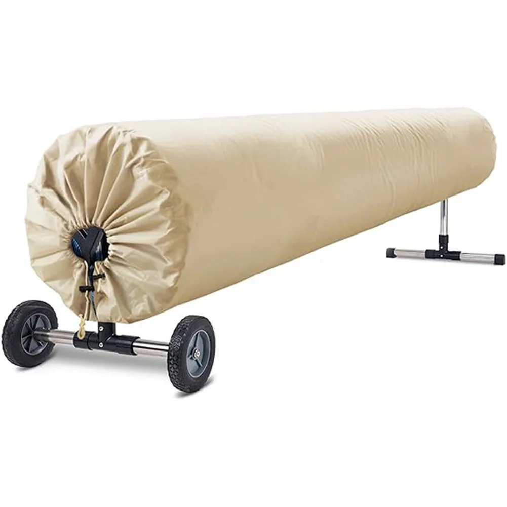 16ft 18ft Solar Blanket Cover For Swimming Pool Reel Beige Oxford Cloth Protective Bag UV Snow Frost Resistance Yard Tool