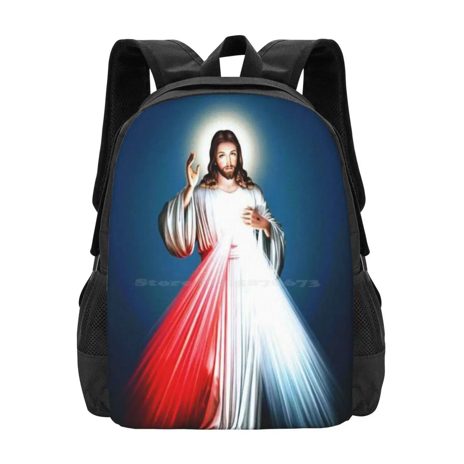 

Jesus I Trust In You, Saint Faustina, Divine Mercy Hot Sale Schoolbag Backpack Fashion Bags Divine Mercy Jesus I Trust In You