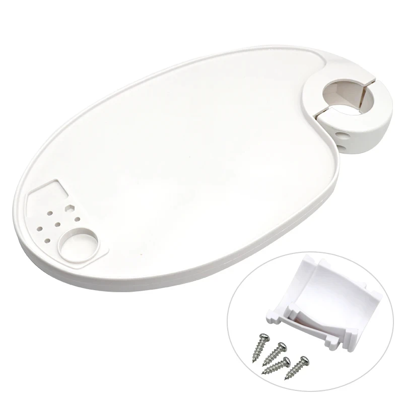 

Dental Chair Plastic Scaler Tray 45/50mm Universal Rotatable Post Mounting Shelf Table Oval Dentistry Accessories Tools