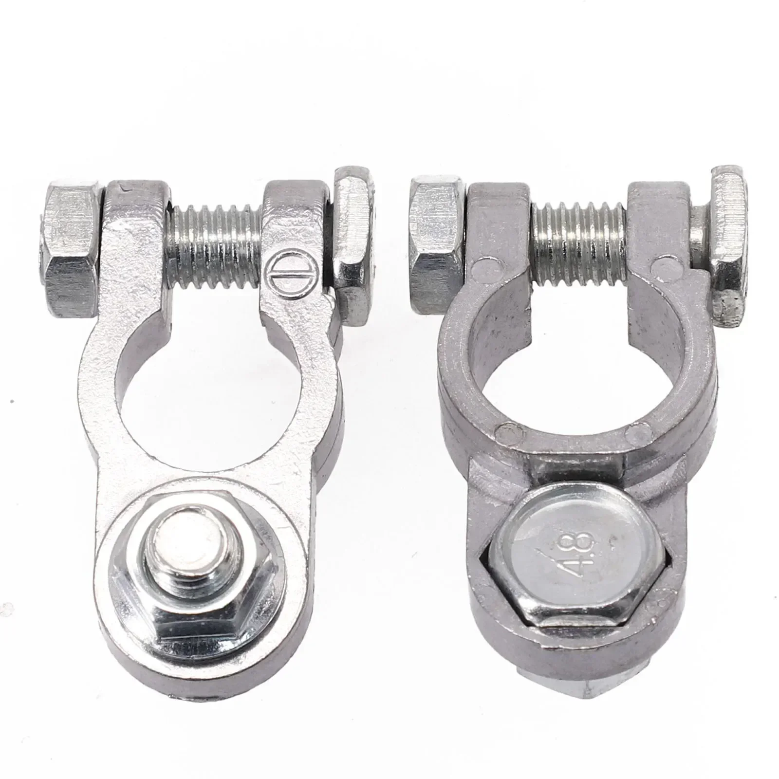 

2pcs Battery Terminal Clamp Zinc Alloy Positive & Negative Pole Auto Car Screw Connector Car Battery Terminal Clamp