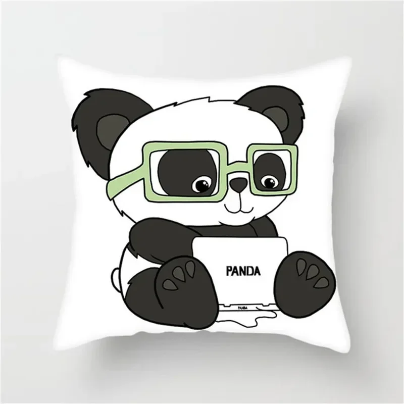 Home Decoration Pillowcase Sofa Bedroom Cute Panda  National Treasure  Blanket Pillow Aesthetics