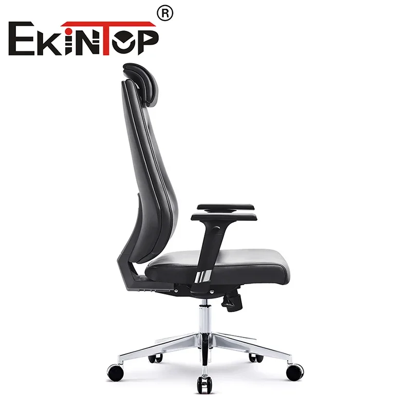 Kursi kantor balap hitam mewah nyaman, kursi kantor ergonomis kulit eksekutif pas