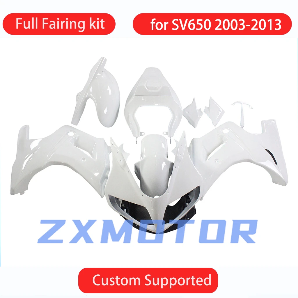 

Rebuilding Fairing Kit SV1000S 2003-2008 2009 2010 2011 2012 2013 White Prime Motorcycle Covers Fairings for SV650S 03-13