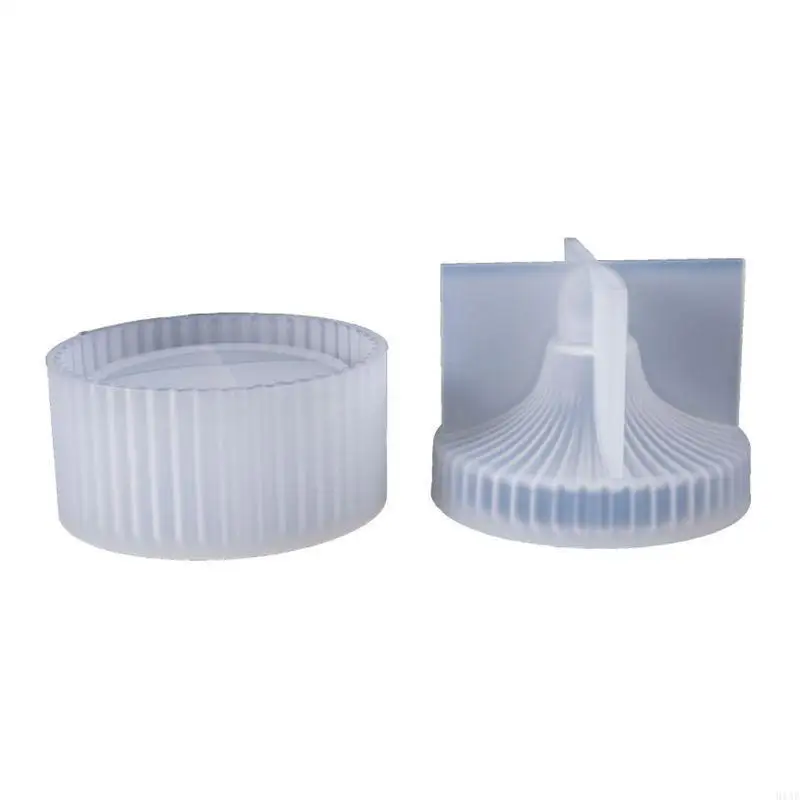 91AF DIY Storage Box Making Crystal Epoxy Molds Round Stripe Jewelry Holder for Case Silicone Mold