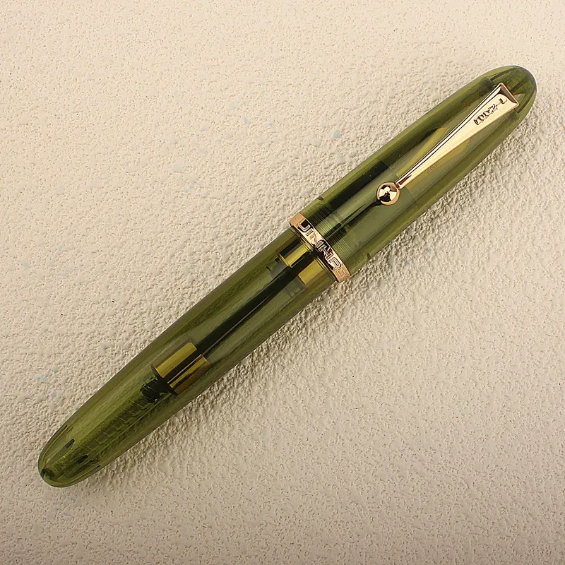 New Heartbeat Nib/Jinhao 9019 Fountain Pen 0.5MM Transparent Green Big Size Resin Office Writing Pen with Large Converter