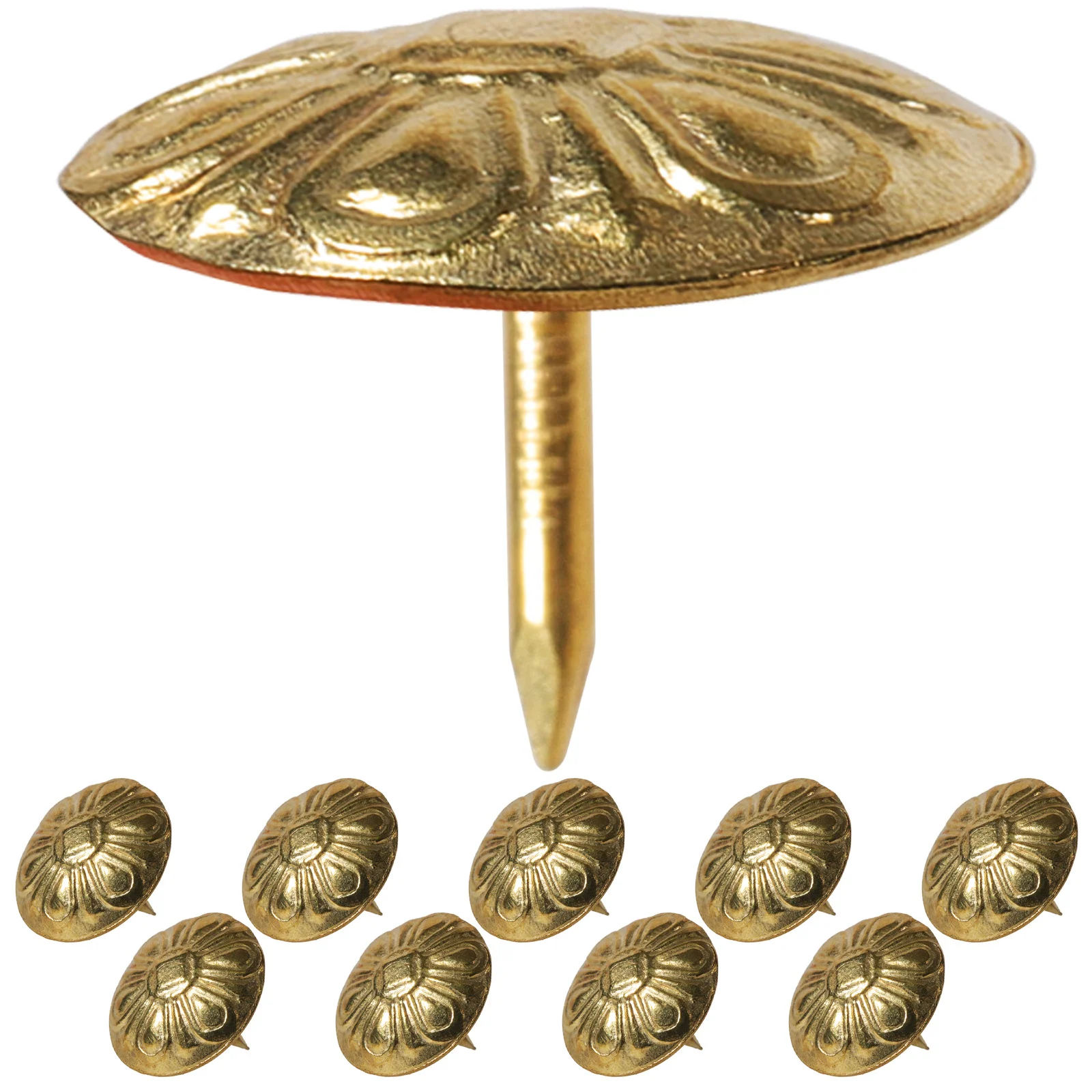 

50pcs Upholstery Tacks Metal Decorative Nail Heads Furniture Sofa Tacks For Chairs Headboards Benches Durable Resistant Breakage