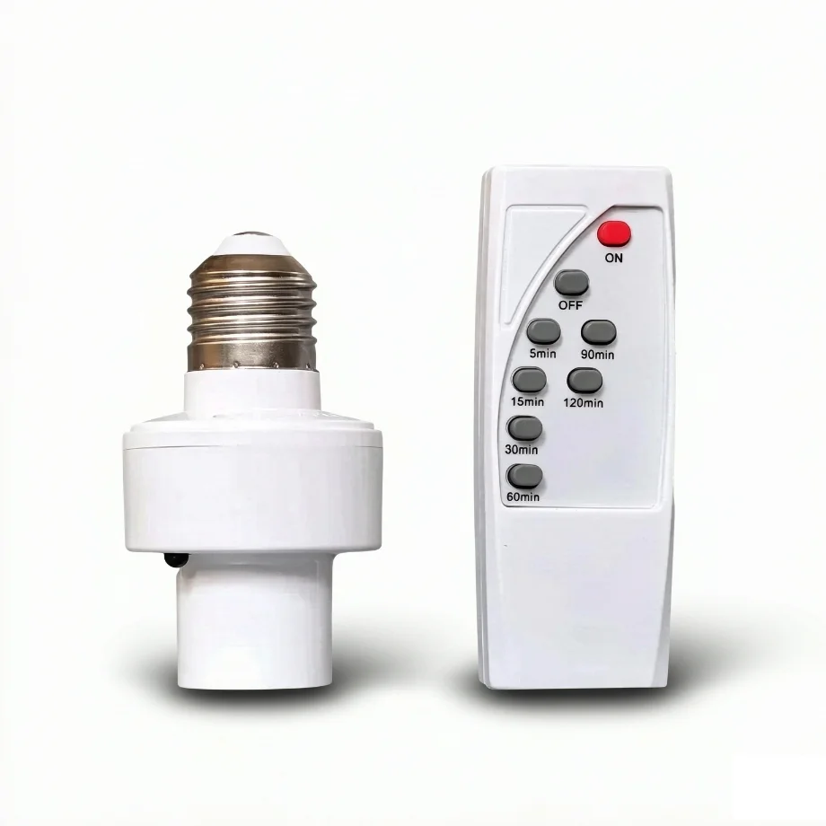 Wireless Remote Timer E27 Standard Lamp Holder Smart Control Multi Light Switch AC110V-220V for Bedroom Baby Room Home