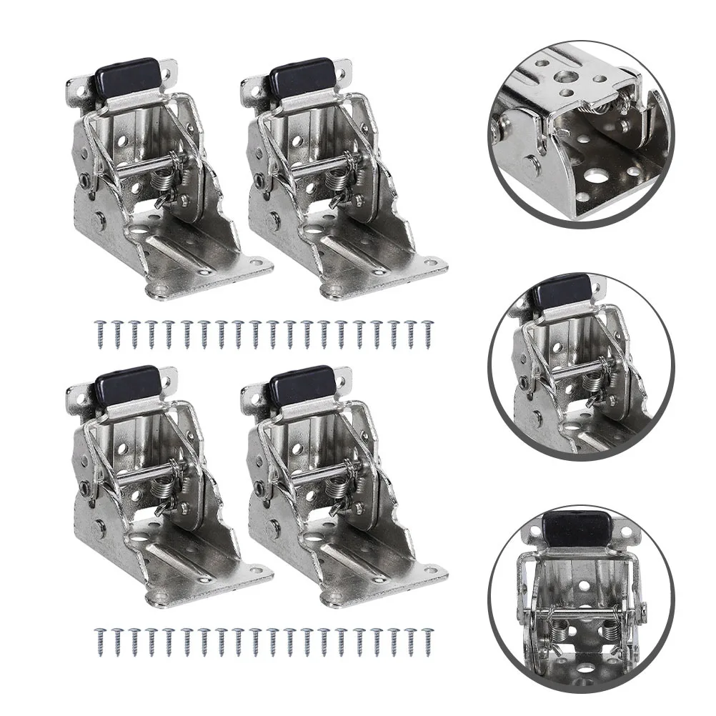 

4Pcs Foldable Steel Table Chair Leg Hinges Locking Durable Folding Brackets Multipurpose Use Locking Hinge Folding Table Hinge