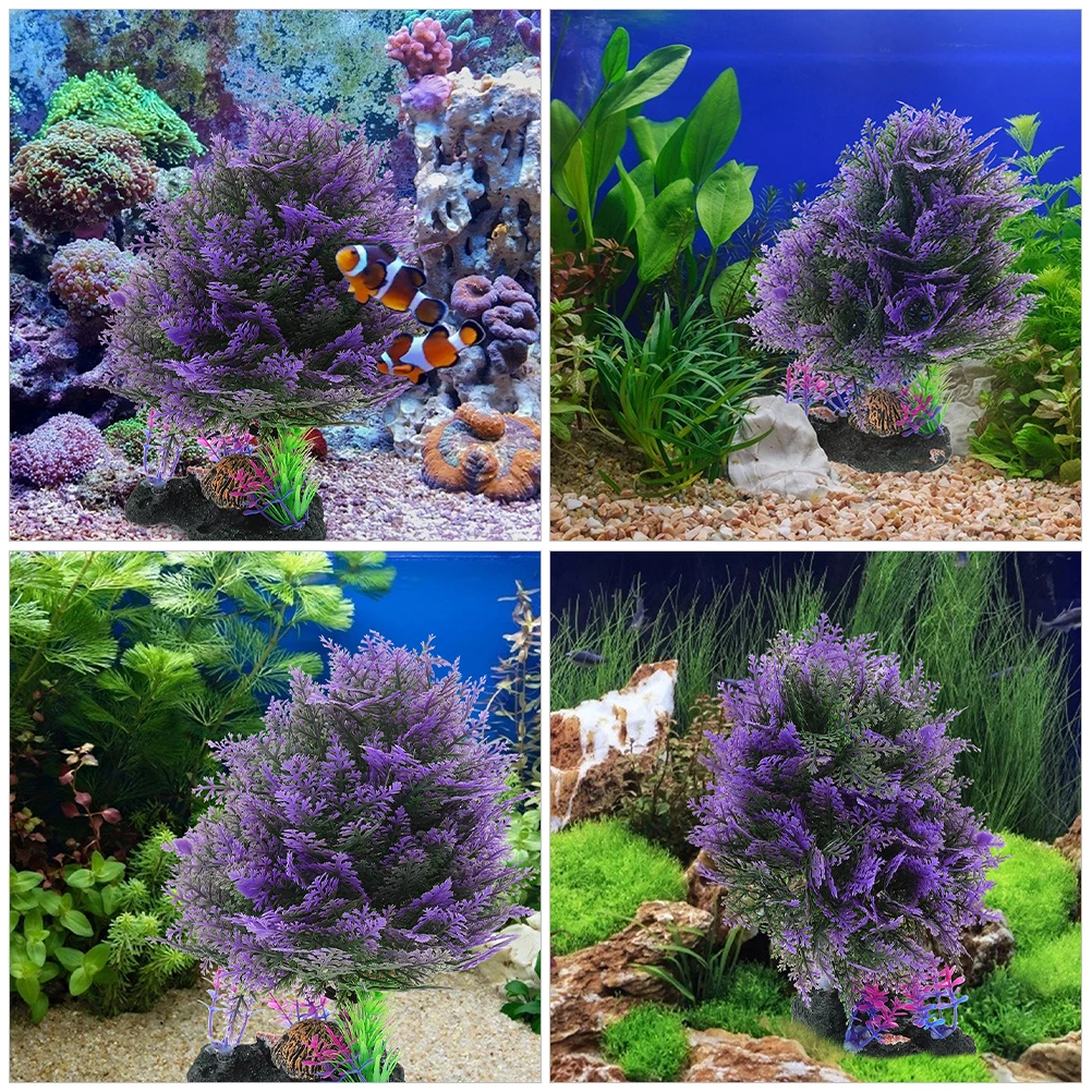 

Simulated Aquatic Plants Mini Artificial Bonsai Fake Aquarium Ornament Fish Tank Decor Realistic Durable Plant Accessories