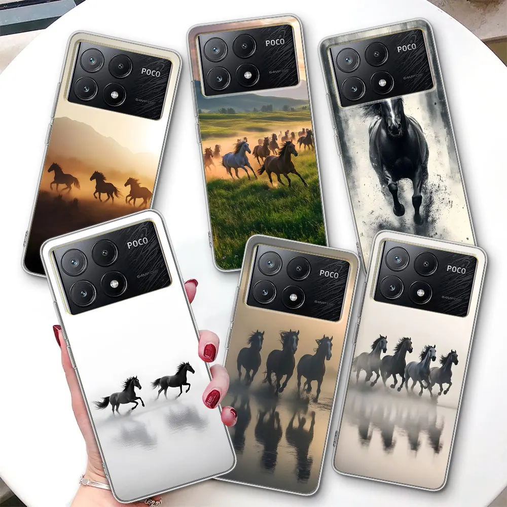 

Fine Horse Case for Xiaomi Poco X6 F1 M4 X7 M5 X3 F4 GT M3 M5s X4 NFC X5 F3 F5 F2 Pro TPU Shockproof Transparent Phone Cover