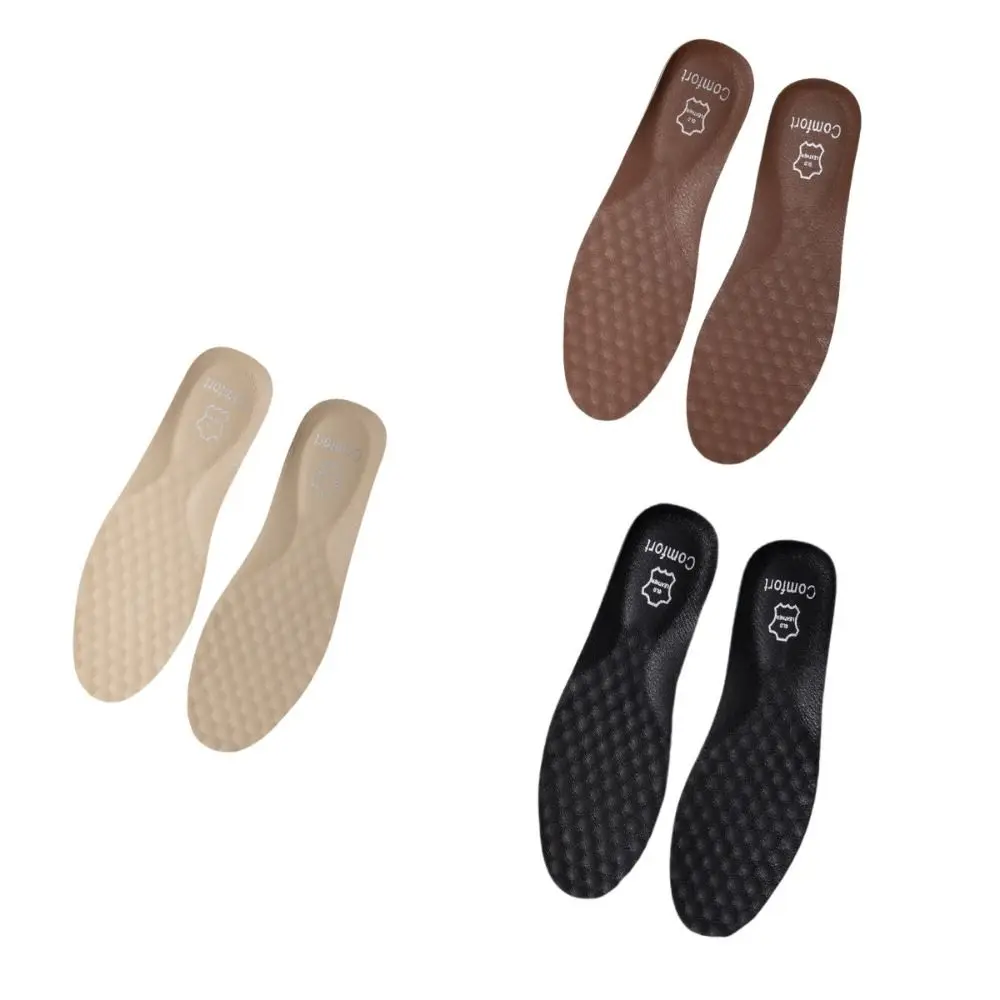 Cuttable Simple Leather Insoles Breathable Brown Leather Shoe Insoles Odor-proof Shoe Pads Sneaker Boots Pads Men Leather Shoes