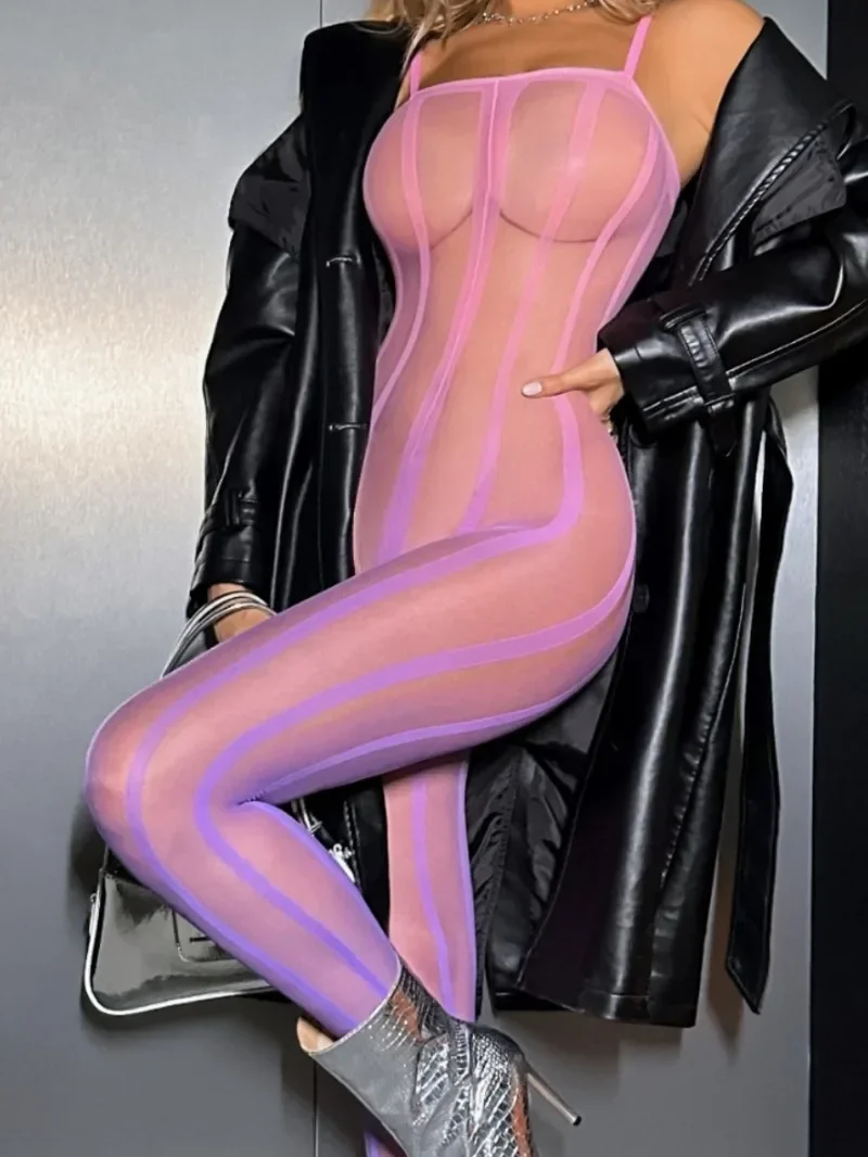 

Сексуальные чулки на бретелях, комбинезон, высокоэластичный полупрозрачный комбинезон, женские комбинезоны с градуиваемым изменением цвета, колготки