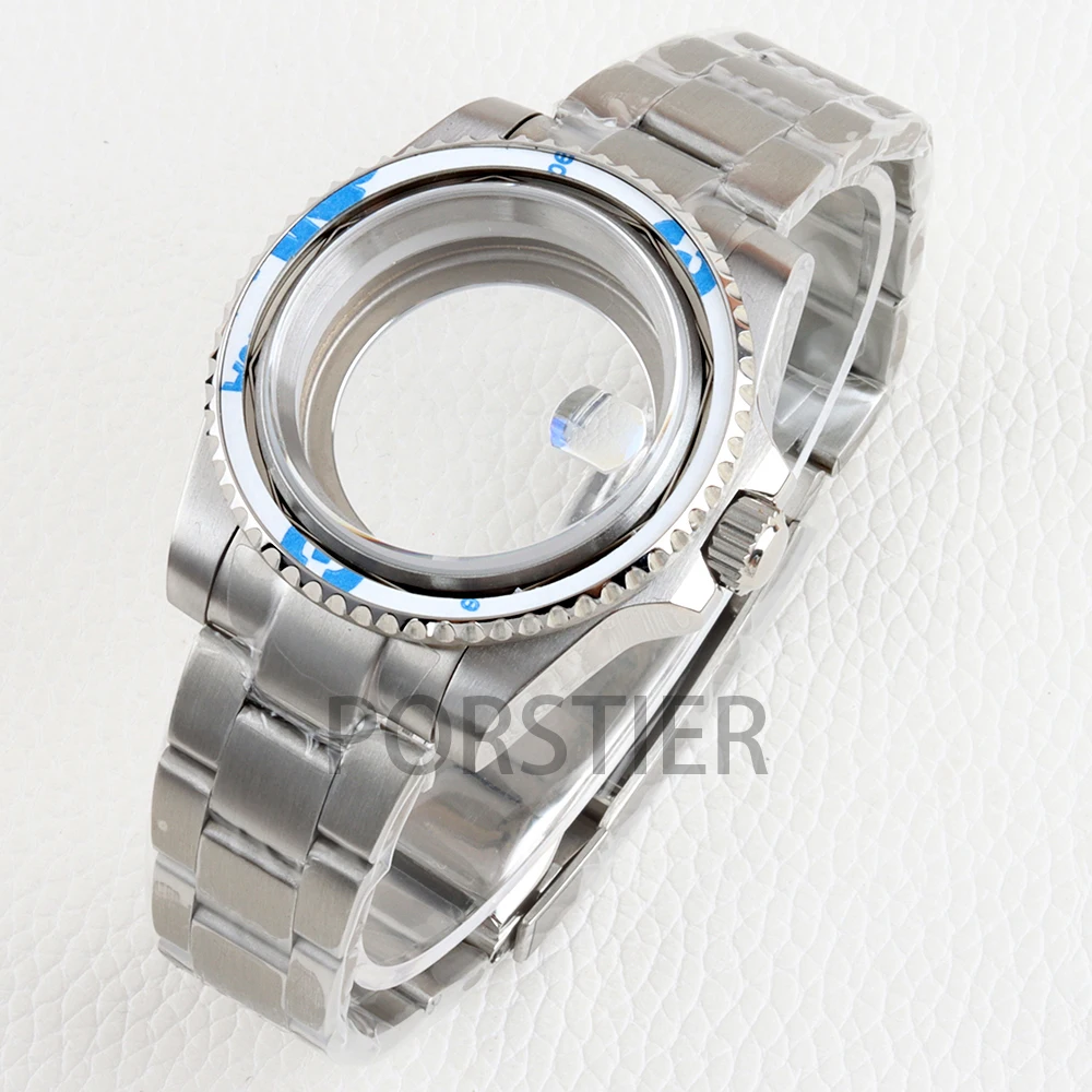40mm No Bezel NH35 Case Sapphire Glass for NH34 NH35 NH36 movement 28.5mm Dial Waterproof Submariner Watch Case Stainless steel