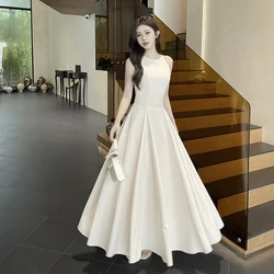 Trendy Dresses for Women Sleeveless O-Neck Party Dress Loose A Line Midi O-Neck 2024 New Summer Prom Dresses ZX24077GNG