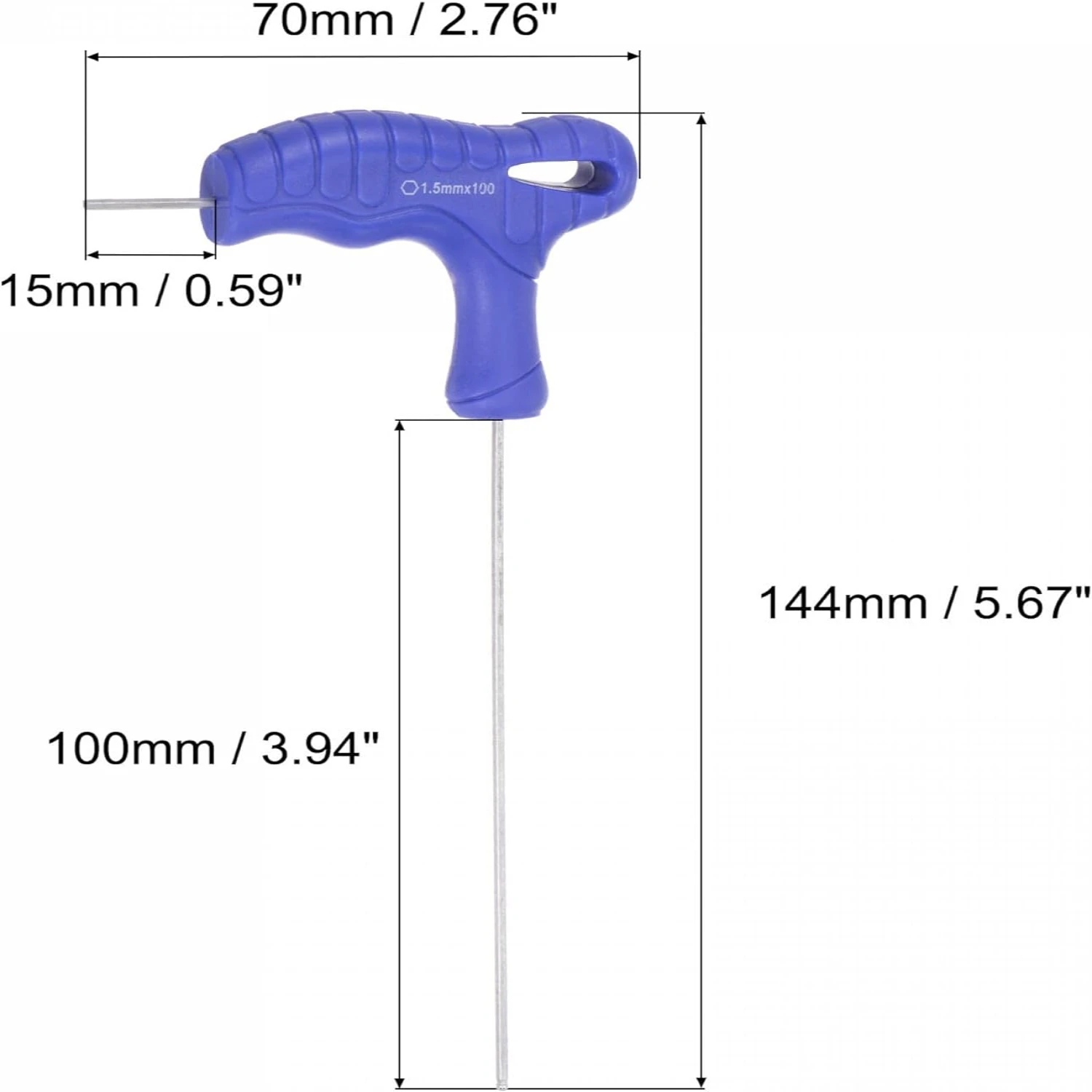 High-quality and efficient 4mm size metric CR-V steel T-handle hex key wrench spanner for precision crafting and versatile proje