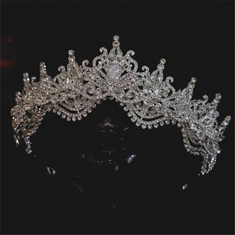 CC Crowns for Women Wedding Hair Accessories Bridal Headdress Engagement Hairwear Leaf Shape Separable Crystal Tiaras Gift AN508