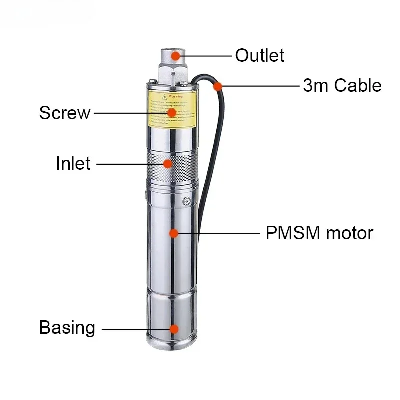 100m Max Head Submersible Solar Pump 1.8m3/h Solar Water Well Pumps Solar Water Pumping System For Deep Well