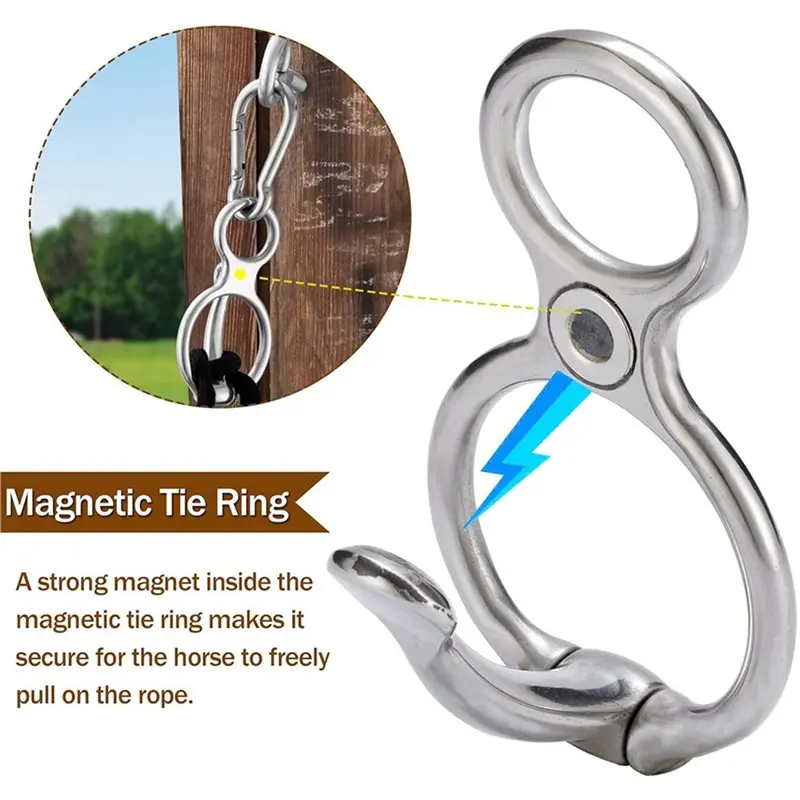 【Supernew】Tie Ring For Horses Horse Tack And Supplies Horse Tie Ring Prevents Horses From Pulling Back