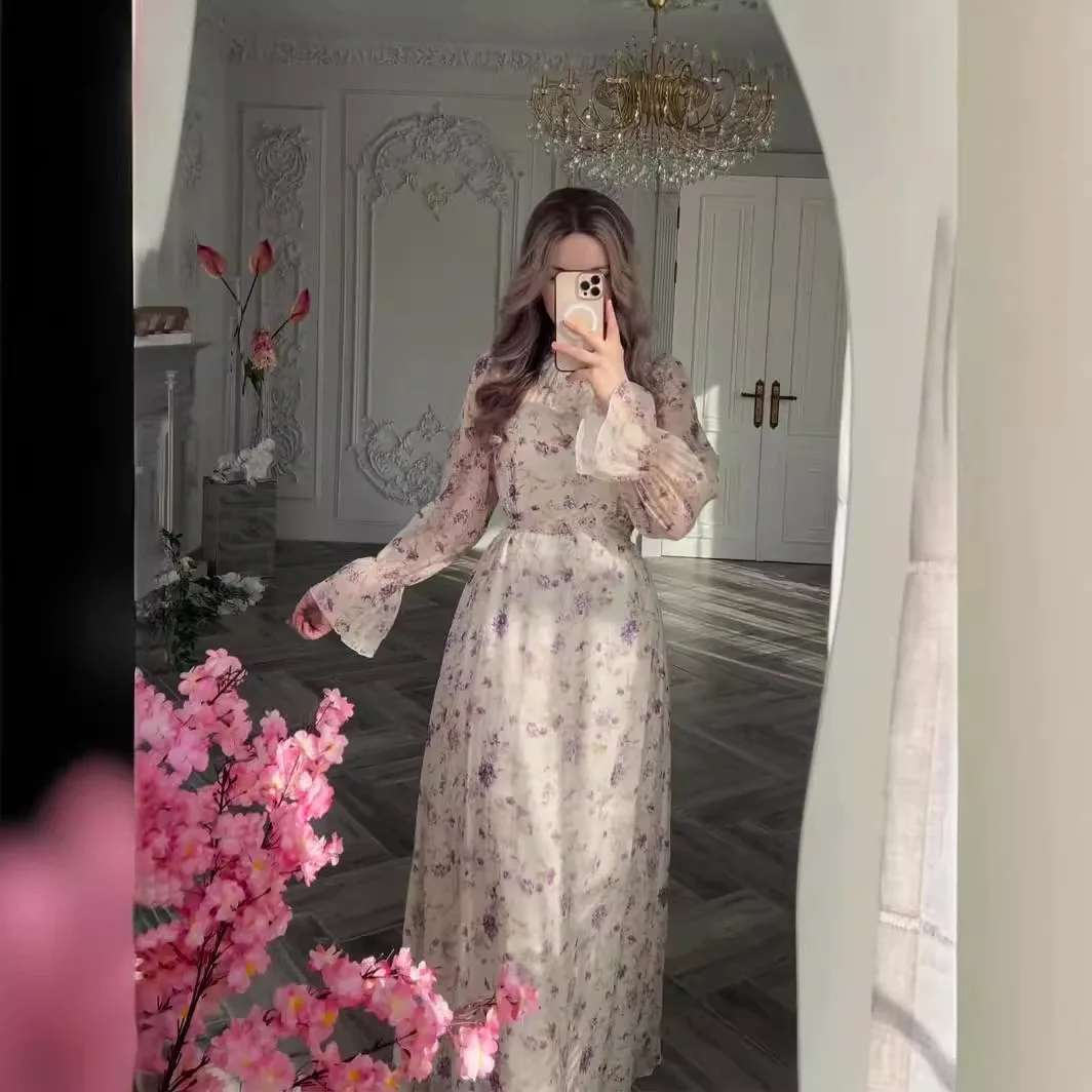 Vestidos Eid Muslim Abaya Dress Printing Women Casual Dresses Jalabiya Ramadan Morocco Dubai Abayas Kaftan Islam Arab Long Robe