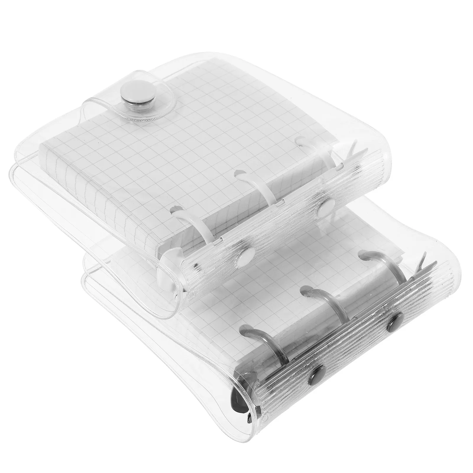 

2 Sets Mini Loose-Leaf Notebook Transparent Buckle Ring Binder Scrapbook Stationery Organizer Planner Diary Mini Binder Paper