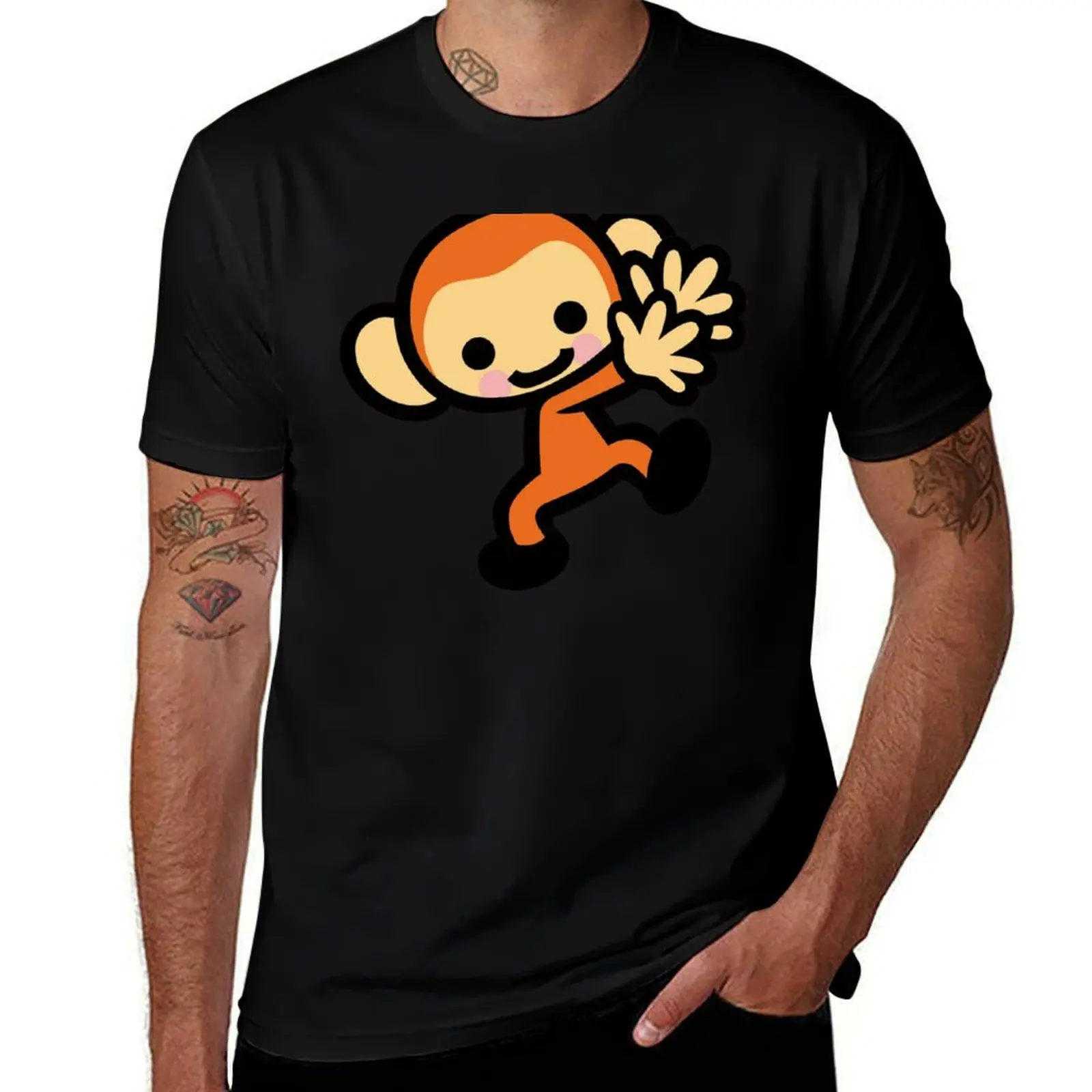 

Rhythm Heaven Monkey Sticker T-Shirt man graphic t shirt cotton tshirt 100%