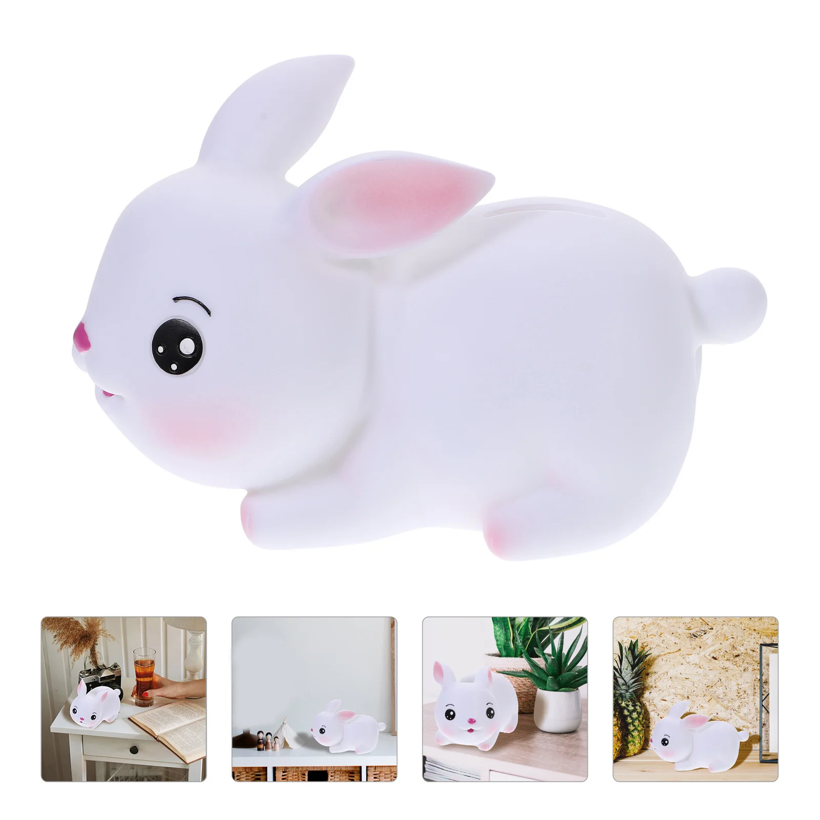 子供用貯金箱 女の子用バニーバンク 壊れないお金入れ 可愛いビニール製ウサギのおもちゃ