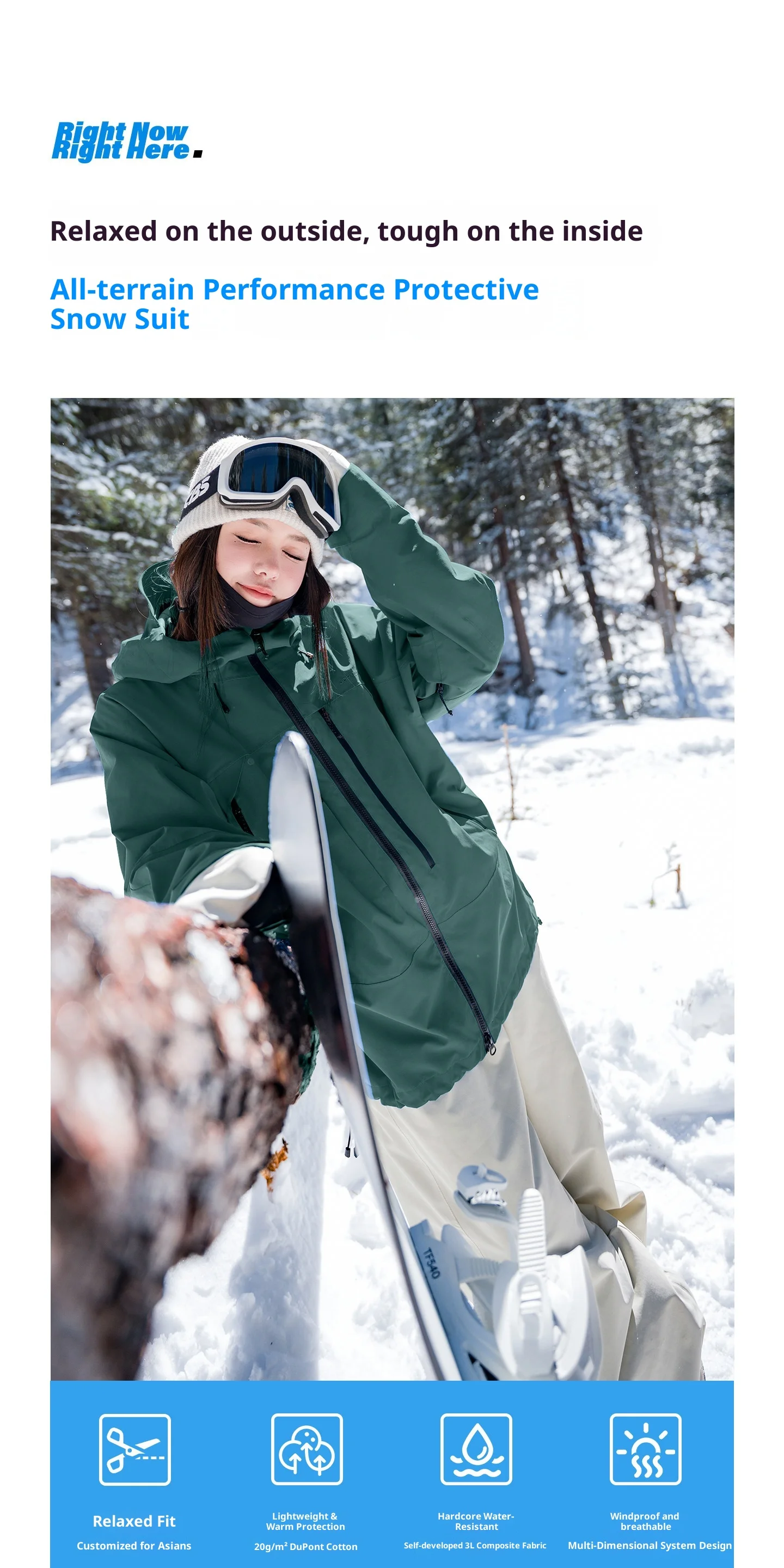 2026 John Snow Unisex Lose Skijacke Vollständig Versiegelt Wasserdicht Winddicht Warme Snowboardjacke für Männer und Frauen Winter Outdoor – Detail 4