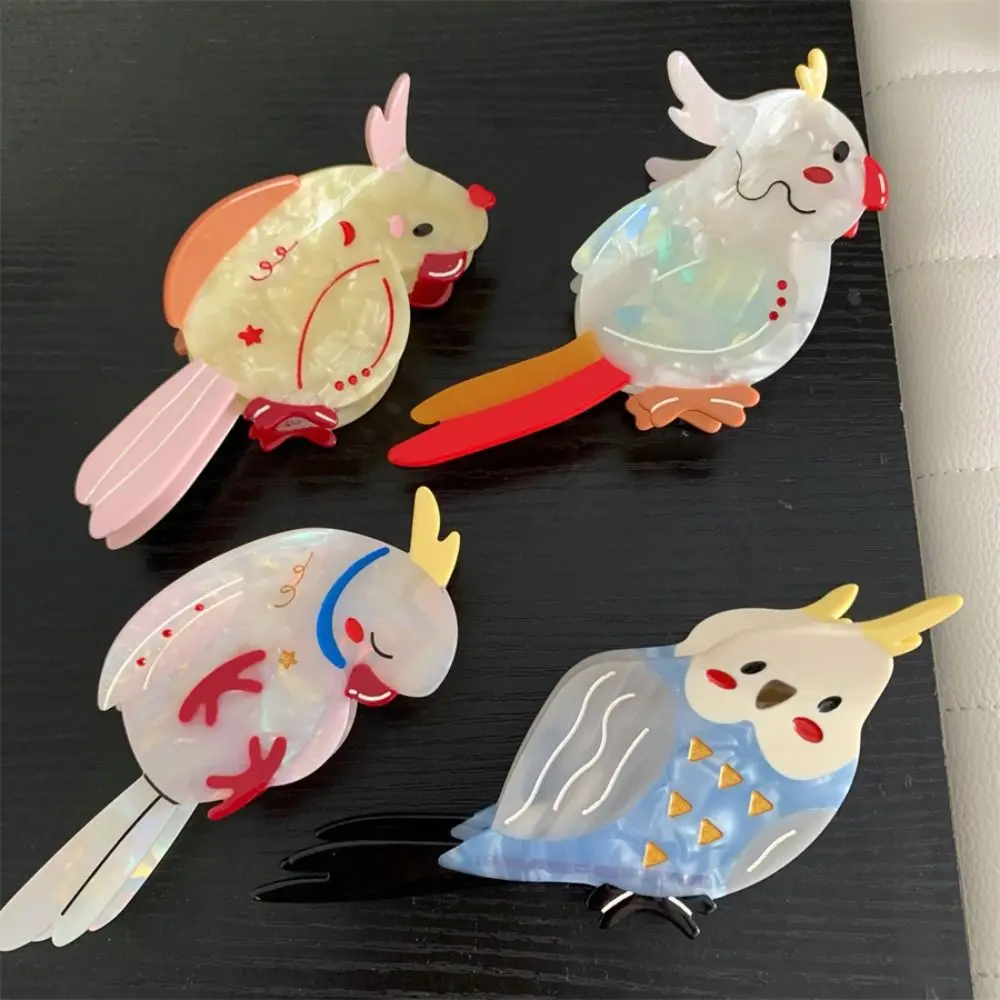 

Personalized Cute Cartoon Animal Shark Clip Creative Korean Style Acetic Acid Hair Claw Headwear Parrot Bird Hair Claw Daily