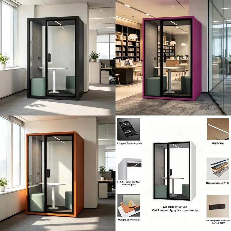for Studio Conference Room Soundproof Booth Office Telephone Silent Pod Acoustic Isolation Meeting Phone Booth
