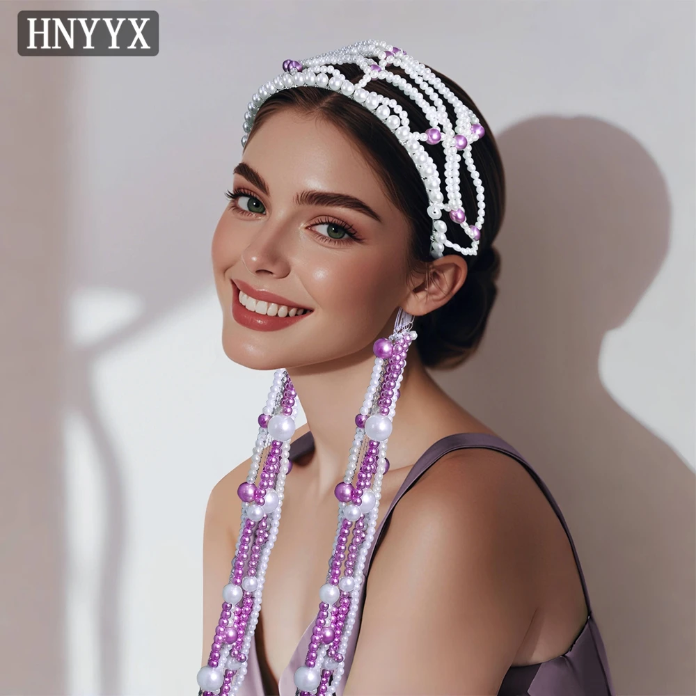 YouLaPan ブライダルウェディングヘッドバンド手作りビーズ織りエレガントなレディースブライドメイド宴会ダンスパーティー髪飾り YXA221