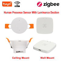 Tuya WiFi/Zigbee Human Presence Detector 5.8G/24G MmWave Radar Smart Human Body Pir Montion Sensor With Luminance Detection